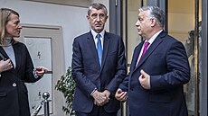 Maarský premiér Viktor Orbán se setkal s Andrejem Babiem. (27. února 2024)