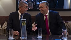 Maarský premiér Viktor Orbán se setkal s Andrejem Babiem. (27. února 2024)