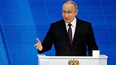 Ruský prezident Vladimir Putin hovoí o stavu zem. (29. února 2024)