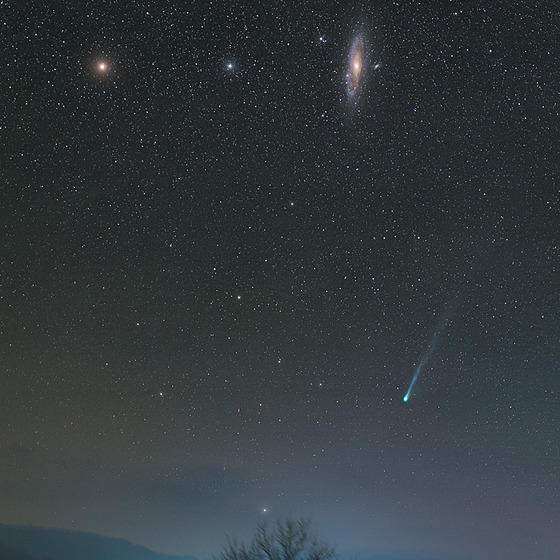 Snímek komety 12P/Pons-Brooks Petra Horálka z Fyzikálního ústavu v Opav