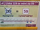 Autobusy linky 119 budou nahrazeny trolejbusovou linkou 59