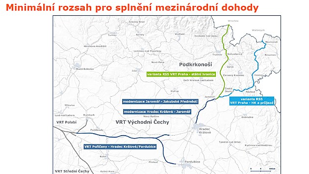 Vysokorychlostní tratě na východě Čech