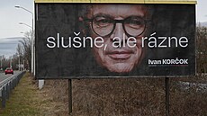 Pedvolební billboard Ivana Koroka v Bratislav (4. února 2024)