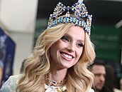 Pílet Miss World Krystyny Pyszkové na letit Václava Havla (24. bezna 2024)
