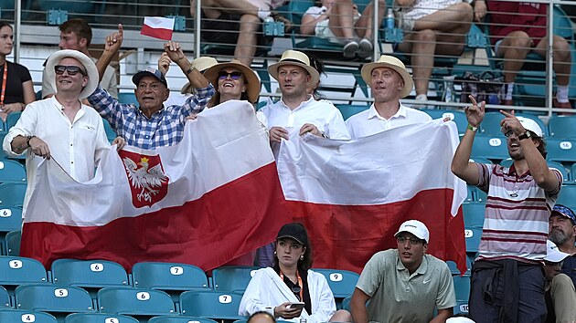 Fanouci polsk tenistky Igy wiatekov na turnaji v Miami.