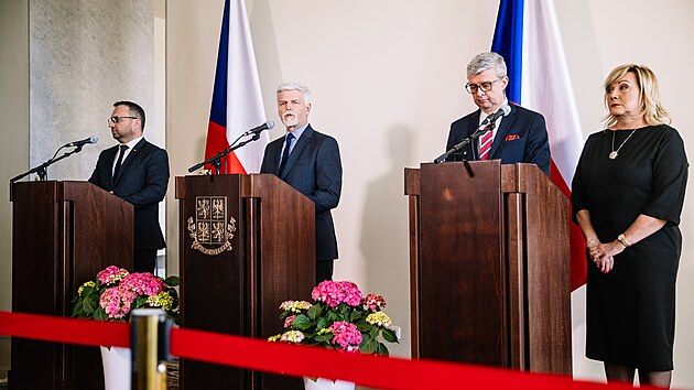 Tiskov konference po jednn s prezidentem Petrem Pavlem. (28. bezna 2024)