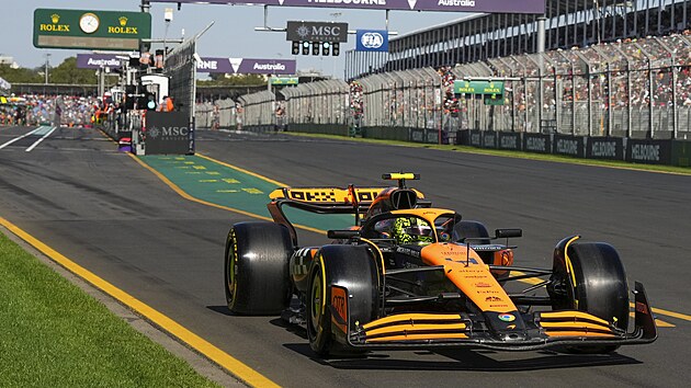 Lando Norris z McLarenu bhem druhho trninku v Austrlii.