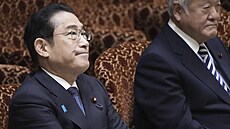 Japonský premiér Fumio Kiida v parlamentu. (25. bezna 2024)