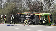 Nehoda dálkového autobusu na dálnici u Lipska. (27. bezna 2024)