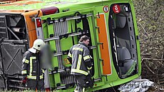 Nehoda dálkového autobusu na dálnici u Lipska. (27. bezna 2024)