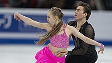 Kateina a Daniel Mrázkovi bhem svého rytmického tance na mistrovství v...