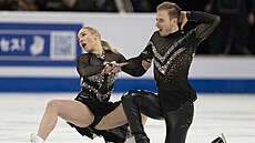 Natálie a Filip Taschlerovi bhem svého rytmického tance na mistrovství v...