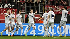 Fotbalisté Hoffenheimu s eskými hrái Davidem Juráskem (zcela vlevo) a Pavlem...