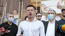 Oleksij Honarenko v ukrajinském Národním úadu pro vyetování, kam byl...