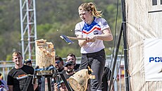 Na brnnském výstaviti se uskutenily devorubecké soute Timbersports, které...