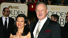 Betsy Arakawa a Gene Hackman na Zlatých globech (Los Angeles, 19. ledna 2003)