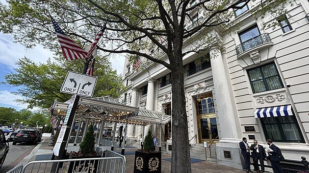Petr Fiala pi nvtv USA bydlel v hotelu Willard, znmm tak jako Rezidence prezident. (15. 4. 2024)