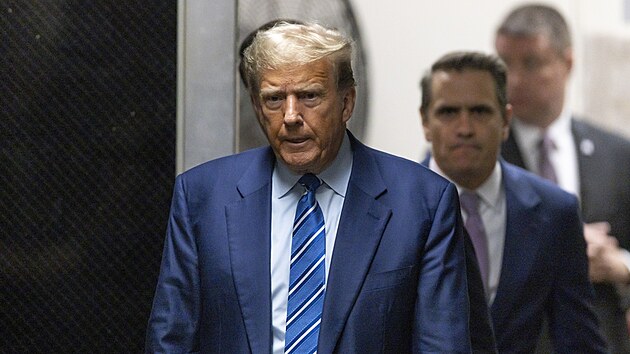 Americk exprezident Donald Trump u soudnho procesu s pornoherekou Stephanii Cliffordovou. (16. dubna 2024)
