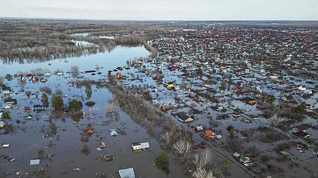 Potopa v ruskm Orenburgu (11. dubna 2024)