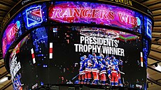 Hokejisté New York Rangers si zajistili Presidents' Trophy pro vítze základní...