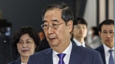 Jihokorejský premiér Han Duk-so, který oznámil zámr rezignovat. (11. dubna 2024)