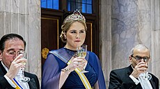 Nizozemská korunní princezna Amalia na slavnostním banketu u píleitosti...