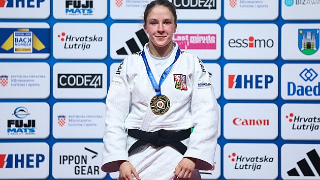 Judistka Renata Zachov se zlatou medail.