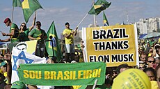 Demonstrace píznivc bývalého brazilského prezidenta Jaira Bolsonara v Rio de...