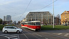 Doprava na Vítzném námstí v Praze (20.bezna 2024)