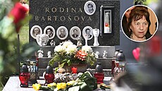 Rodinný hrob ve Frenštátě pod Radhoštěm, kde je i portrét Ivety Bartošové. V...