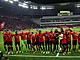 Fotbalisté Leverkusenu po postupu do finále Evropské ligy.