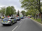 Policisté zasahují u gymnázia v Litvínov. (3. kvtna 2024)