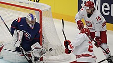Branká USA Augustine v zápase proti Polsku.
