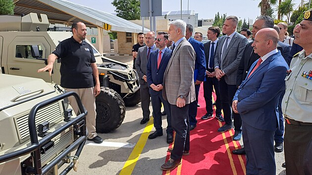 Český prezident Petr Pavel na návštěvě vojenského podniku Jordan Design and Development Bureau. (28. května 2024)