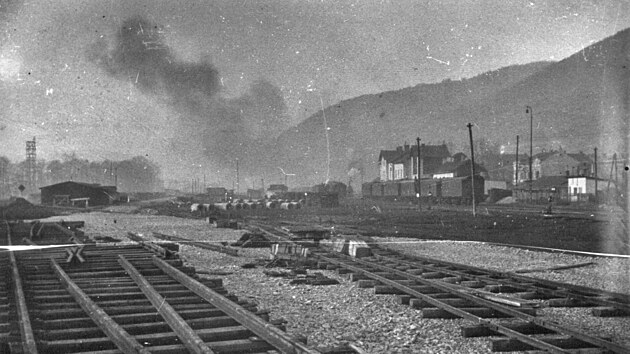 Stanice Tišnov na přelomu 30. a 40. let 20. století, kdy se začala budovat nová trať do Brna. GPS: 49.3457944N, 16.4193181E