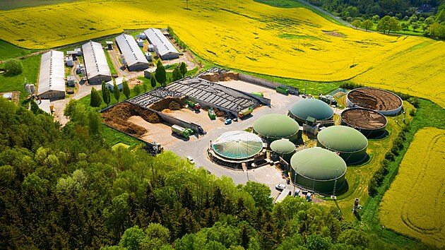 Biometanová stanice zpracovává odpad z živočišné a rostlinné výroby.