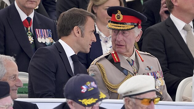 Britský král Karel III. při oslavách 80. výročí Dne D (6. června 2024)