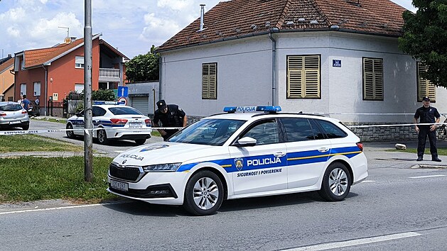 Chorvatská policie zasahuje na místě činu. (23. července 2024)