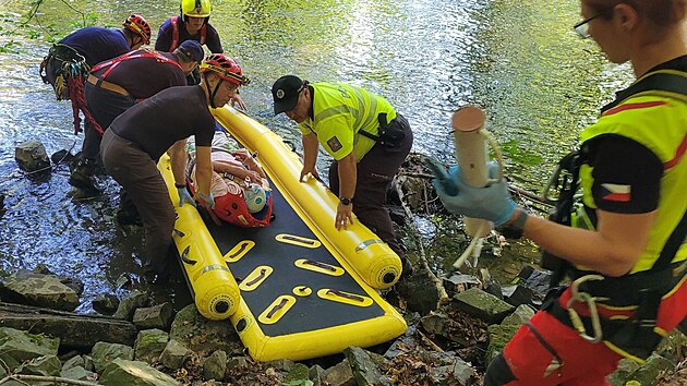 Jednasedmdesátiletý muž se míjel nedaleko Hradce nad Moravicí s cyklistou na okraji asi dvacetimetrového srázu a nešťastnou náhodou se zřítil dolů k řece Moravici.