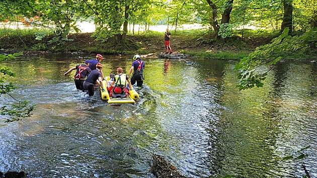 Jednasedmdesátiletý muž se míjel nedaleko Hradce nad Moravicí s cyklistou na okraji asi dvacetimetrového srázu a nešťastnou náhodou se zřítil dolů k řece Moravici.