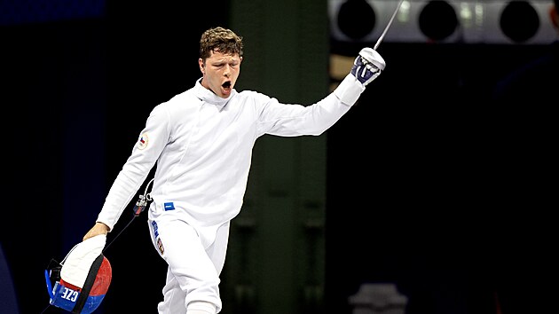 Jakub Jurka během týmové soutěže šermířů.