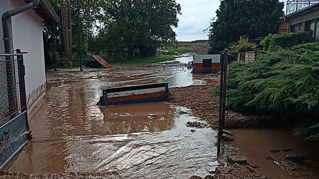 Hasiči po bouřkách ve Zlínském kraji čerpali vodu, odklízeli i popadané stromy. (17. srpna 2024)