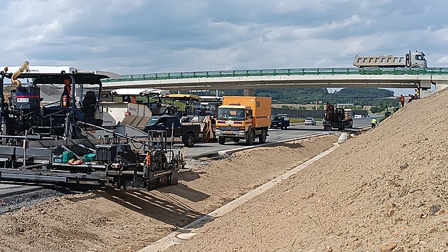Dostavba dálnice D4 mezi Pískem a Příbramí (22. srpna 2024)