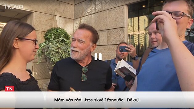 Arnold Schwarzenegger ve vysílání televize Nova (8. září 2024)