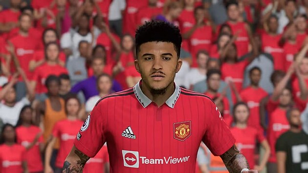 Fotbalista Jadon Sancho ve fotbalové hře EA Sports FC