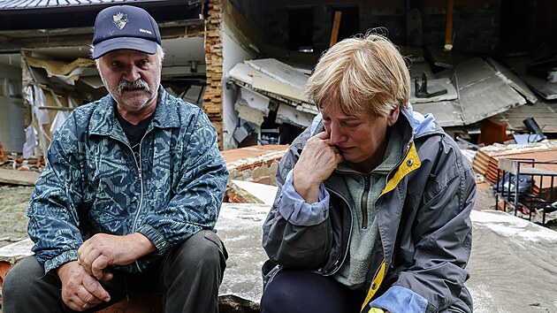 Rudolf a Vlasta Doryčákovi přišli o svůj dům v obci Zátor Loučky nedaleko řeky Opavy. (19. září 2024)