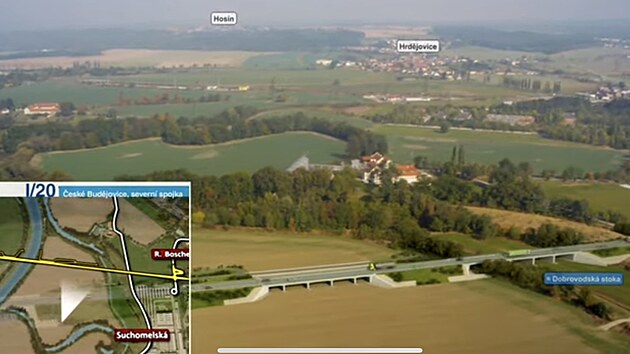 Vizualizace severní spojky z leteckého pohledu