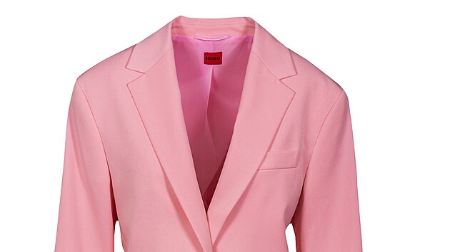 Luxusní pastelové růžové sako Hugo, které vám dodá šmrnc, cena 3745 Kč