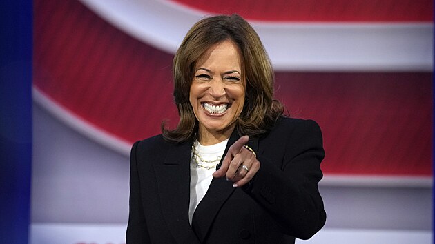 Kamala Harrisová během živého rozhovoru CNN v Pensylvánii (23. října 2024)