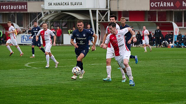 Momentka z utkání Kroměříž - Slovácko.